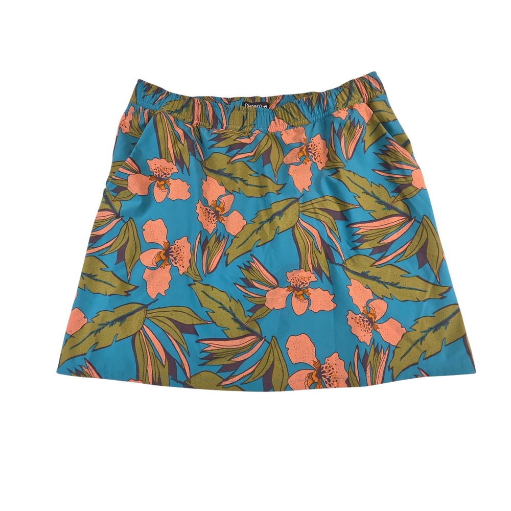 Toad&Co‎ Sunkissed Weekend Skort Teal Tropical Floral Print Women's M Beach
